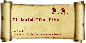 Mitterhöfer Mike névjegykártya